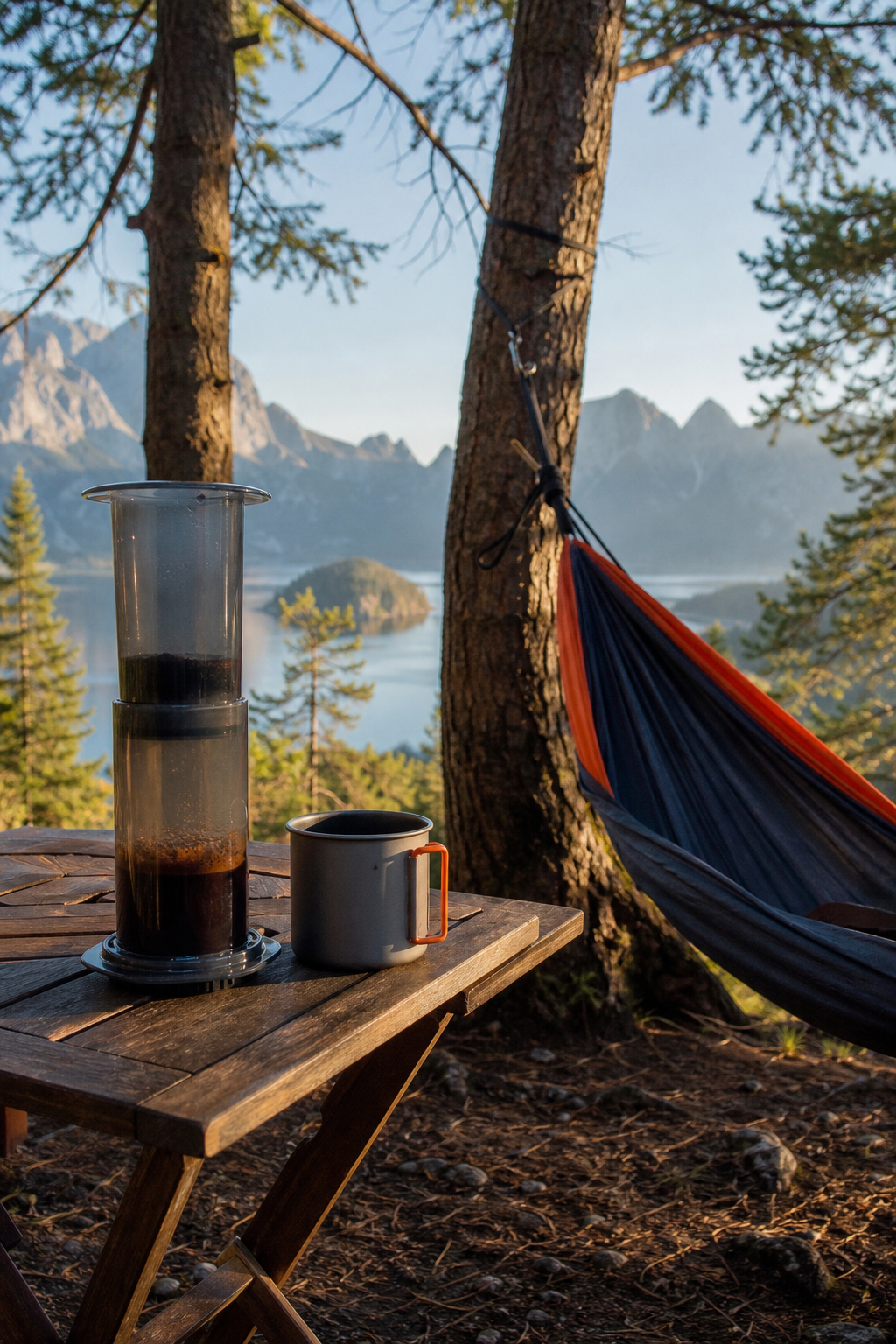 hammock coffee brewing methods compared outdoors with AeroPress and pour-over gear.