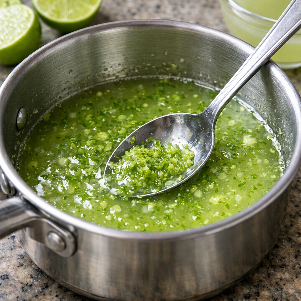 Key lime infusion preparation.