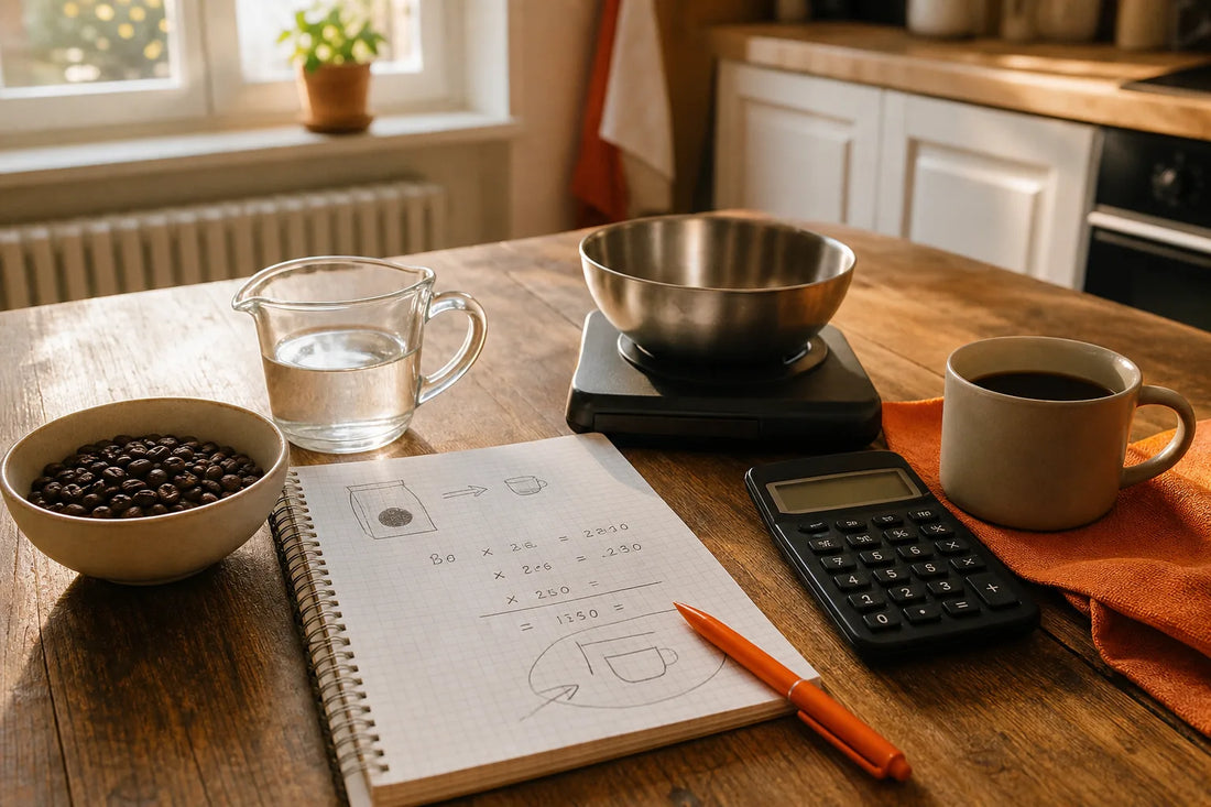 Coffee subscription cost calculation with bag weight and monthly budget.