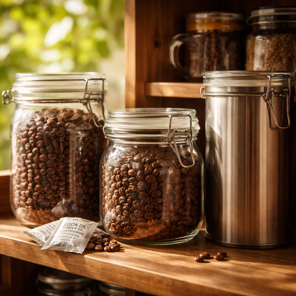airtight containers for storing coffee beans in humid climate.