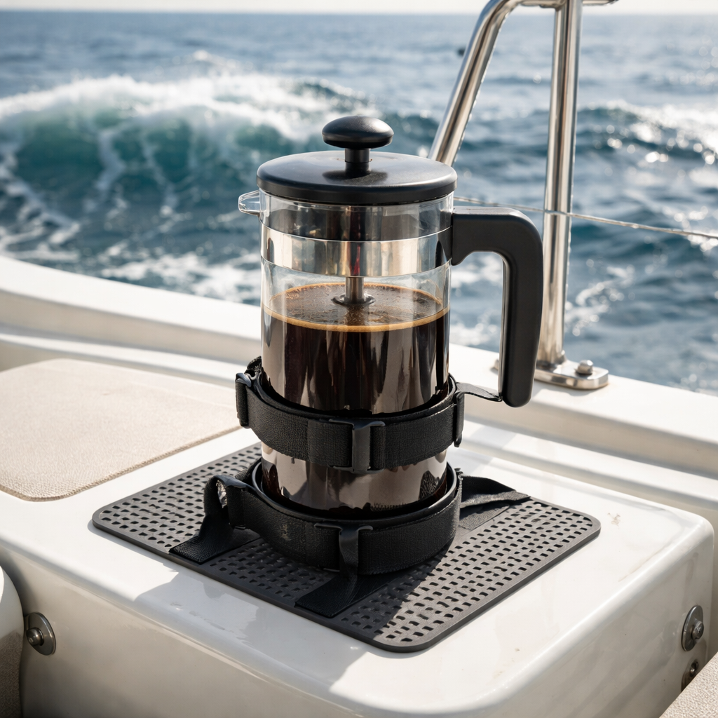 French press stability on a boat