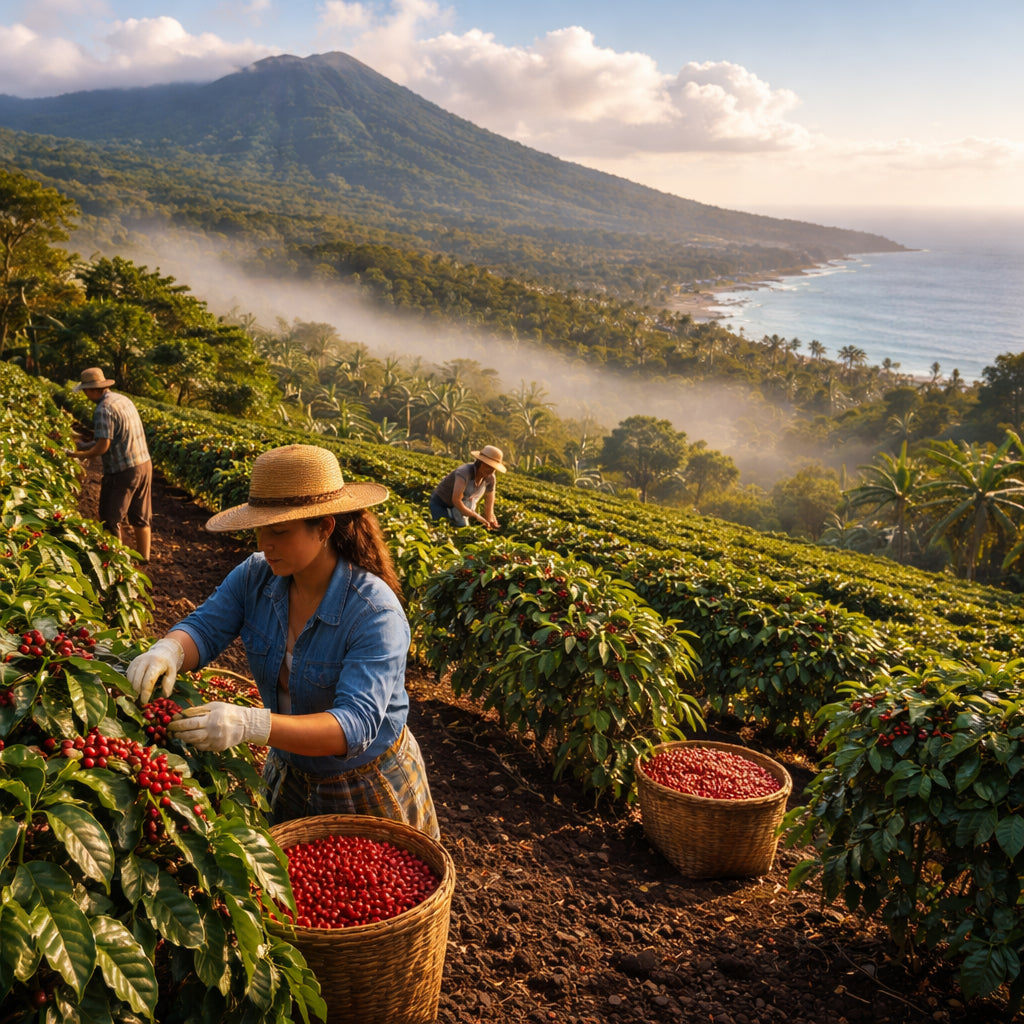 paradise coast coffee beans usa farm on volcanic soil
