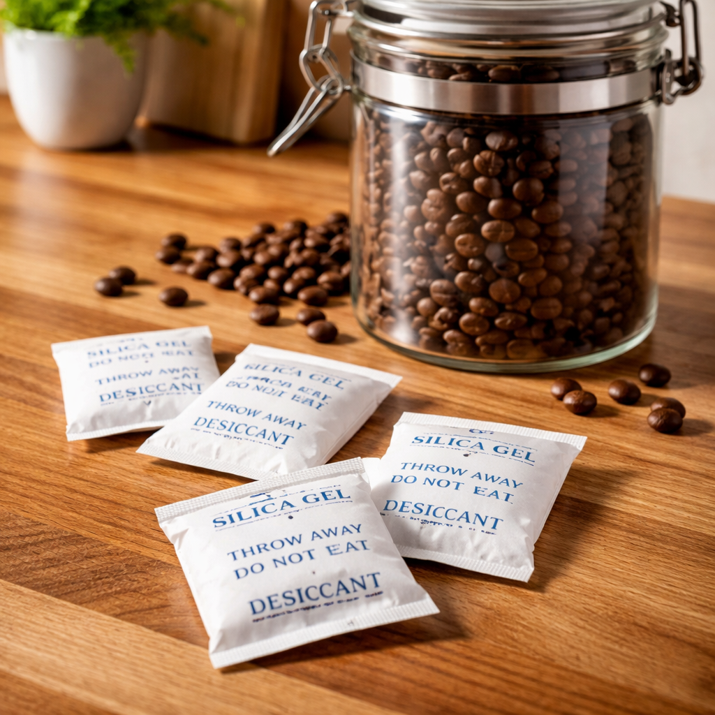 moisture‑absorbing packs for coffee storage in humid kitchens