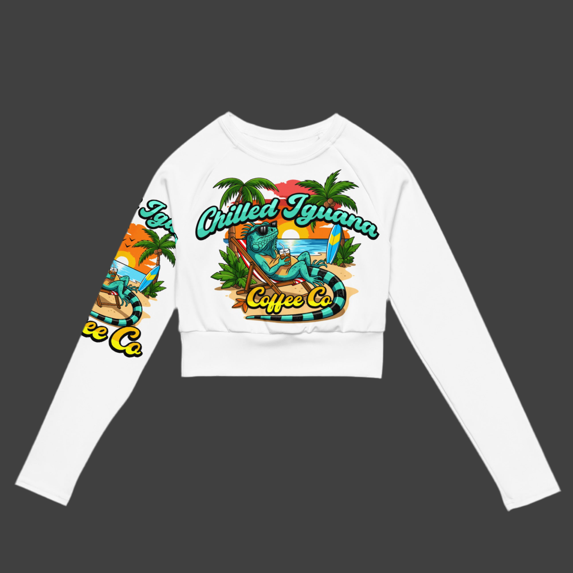Recycled long-sleeve crop top