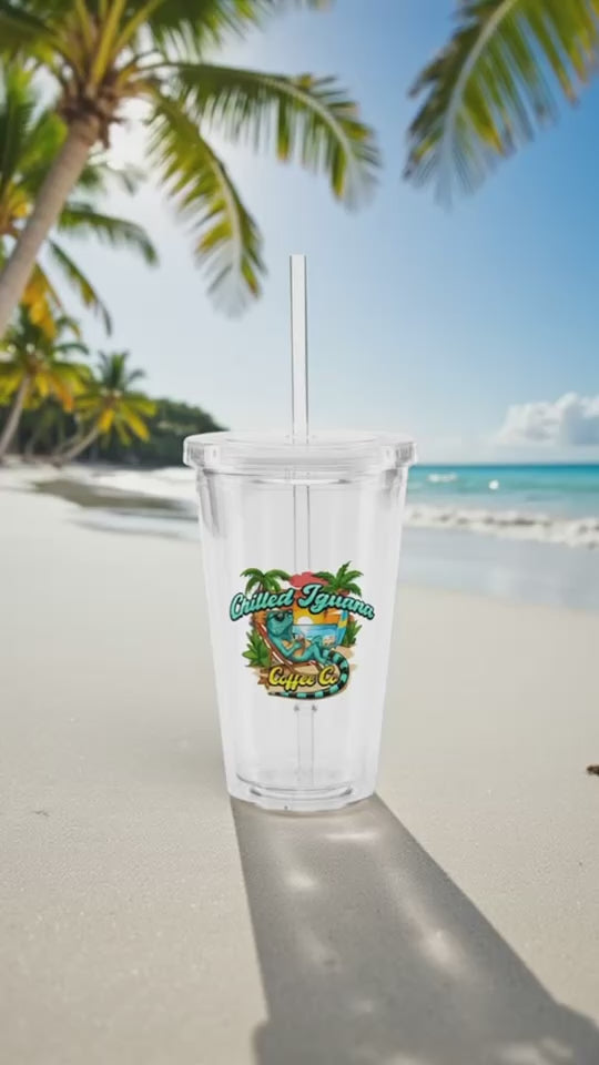 Clear plastic tumbler