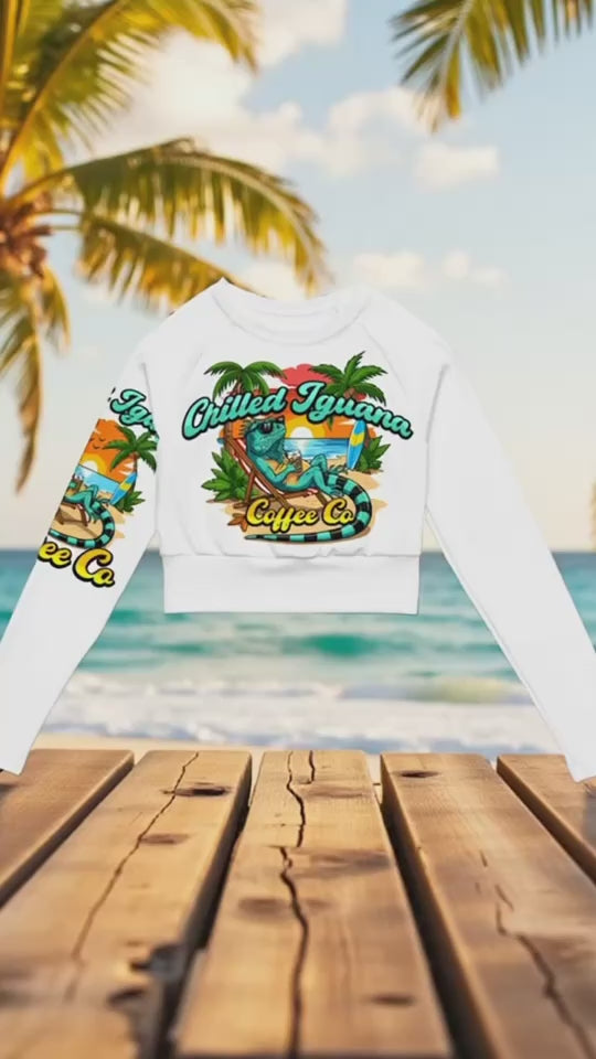 Recycled long-sleeve crop top